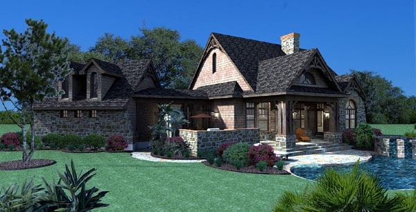 Cottage, Craftsman, Tuscan Plan with 1698 Sq. Ft., 3 Bedrooms, 3 Bathrooms, 2 Car Garage Picture 5