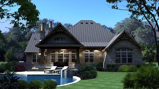 Cottage, Craftsman, Tuscan Plan with 2847 Sq. Ft., 3 Bedrooms, 3 Bathrooms, 3 Car Garage Picture 6
