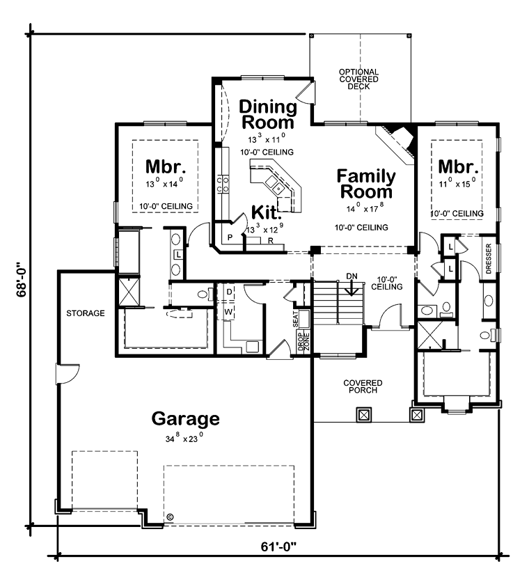 Plan 66759 | House Plan with Dual Master Suites