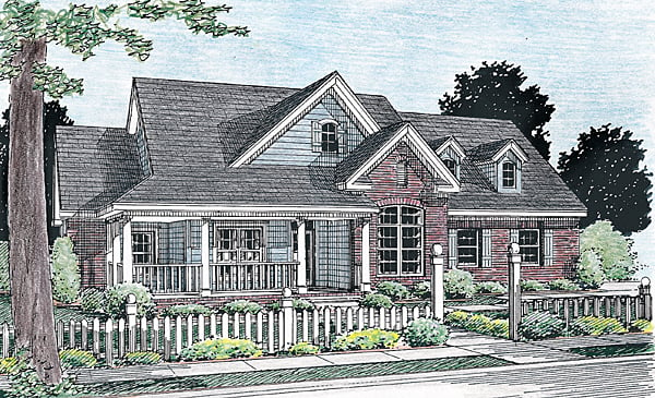 Traditional Style with 3 Bed, 2 Bath, 3 Car Garage - Plan 68161