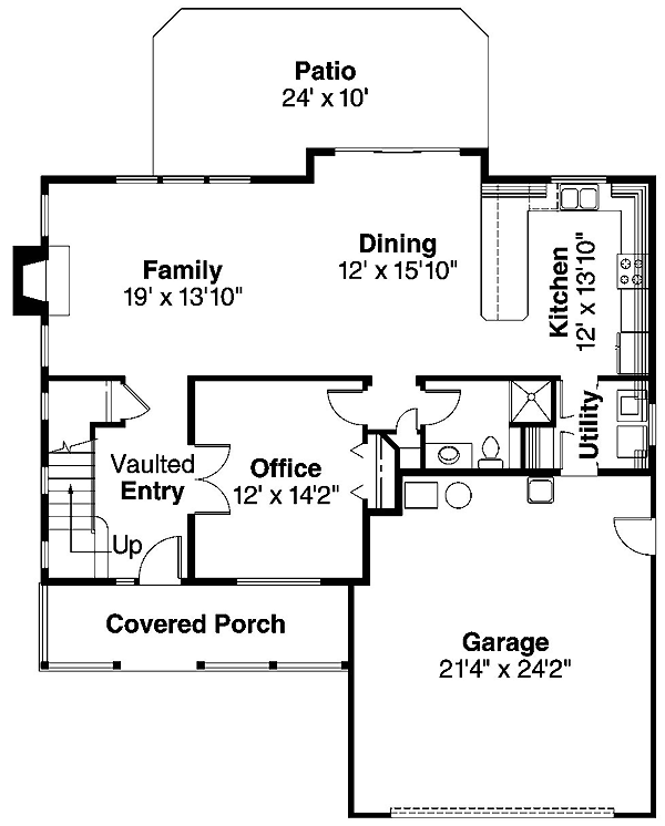 Plan 69706 | One-Story Style with 4 Bed, 3 Bath, 3 Car Garage