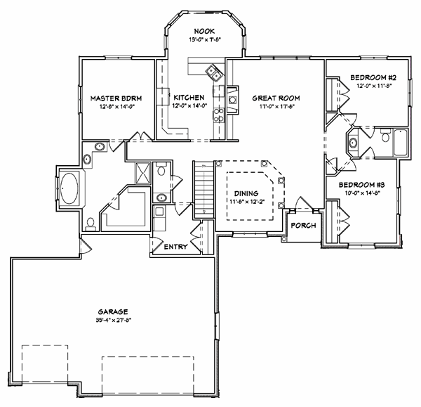 Plan 70112 | Traditional Style with 3 Bed, 3 Bath, 3 Car Garage