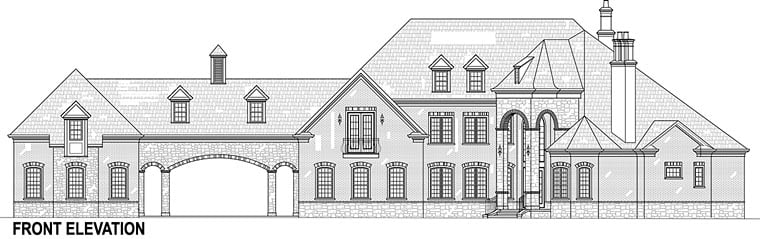 European, French Country Plan with 3302 Sq. Ft., 5 Bedrooms, 5 Bathrooms, 5 Car Garage Picture 3