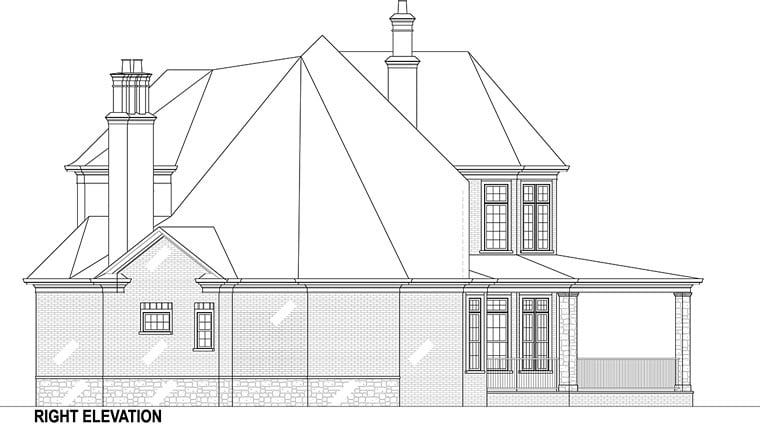 European, French Country Plan with 3302 Sq. Ft., 5 Bedrooms, 5 Bathrooms, 5 Car Garage Picture 5