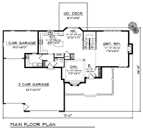 Plan 73066 | Country Style with 3 Bed, 3 Bath, 4 Car Garage