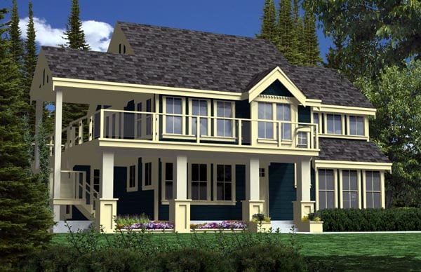 Contemporary, Craftsman, Traditional Plan with 1923 Sq. Ft., 2 Bedrooms, 2 Bathrooms Elevation
