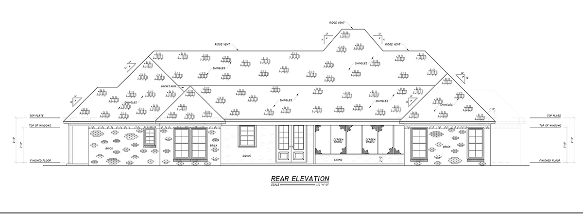 Plan 74670 | Traditional Style with 4 Bed, 3 Bath, 2 Car Garage