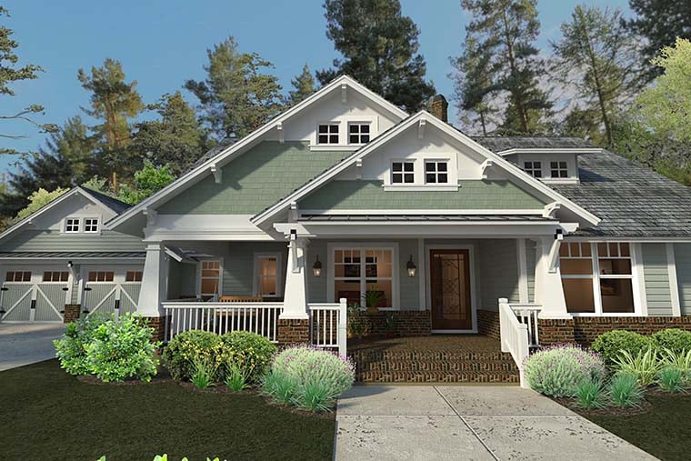 Bungalow, Cottage, Craftsman Plan with 1879 Sq. Ft., 3 Bedrooms, 2 Bathrooms, 2 Car Garage Picture 2