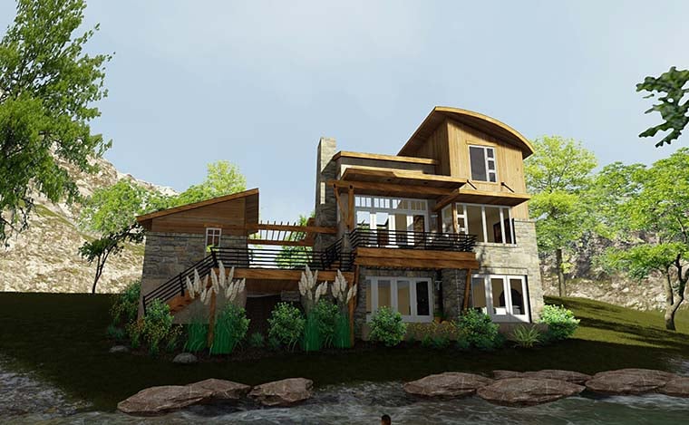 Contemporary, Cottage, Craftsman, Modern, Tuscan Plan with 985 Sq. Ft., 2 Bedrooms, 2 Bathrooms, 1 Car Garage Picture 6
