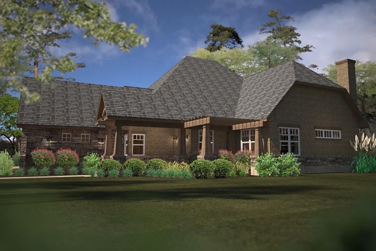 Cottage, Country, Craftsman Plan with 1917 Sq. Ft., 2 Bedrooms, 2 Bathrooms, 3 Car Garage Picture 3