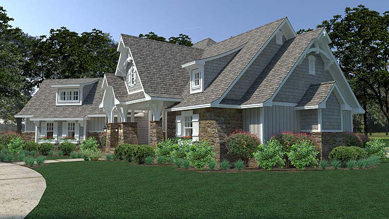 Cottage, Craftsman, European, Farmhouse Plan with 2662 Sq. Ft., 3 Bedrooms, 3 Bathrooms, 3 Car Garage Picture 3