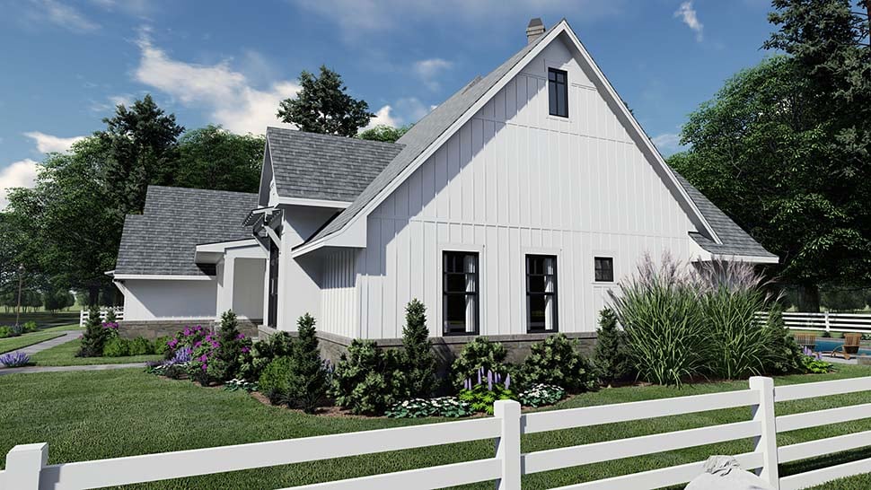 Country, Farmhouse, Southern Plan with 2191 Sq. Ft., 4 Bedrooms, 4 Bathrooms, 2 Car Garage Picture 4