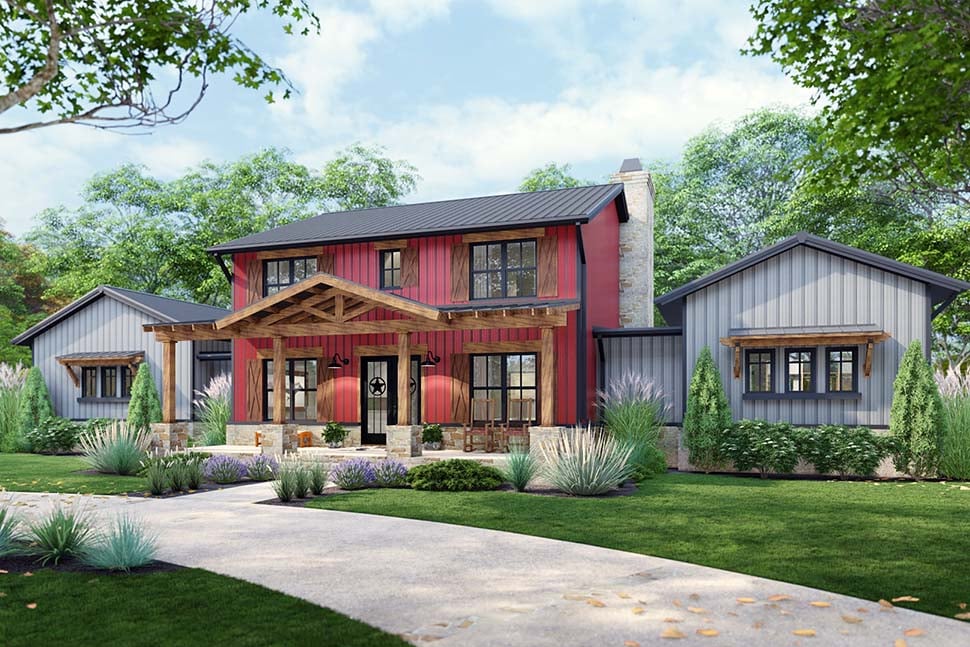 Barndominium, Country, Farmhouse Plan with 3177 Sq. Ft., 3 Bedrooms, 3 Bathrooms, 3 Car Garage Picture 4