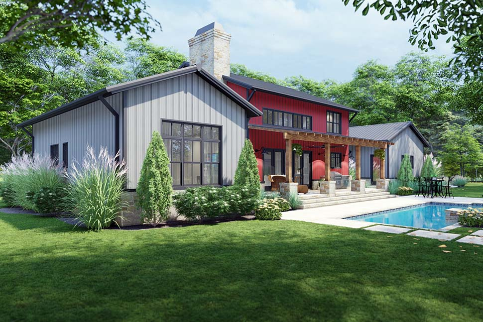 Barndominium, Country, Farmhouse Plan with 3177 Sq. Ft., 3 Bedrooms, 3 Bathrooms, 3 Car Garage Picture 5