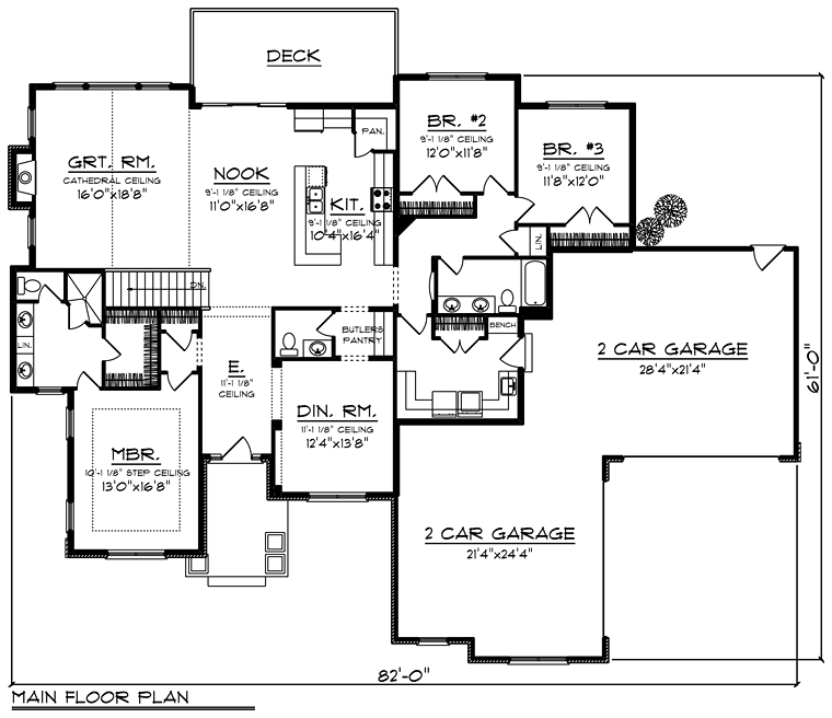 Plan 75295 | Traditional Style with 3 Bed, 3 Bath, 4 Car Garage