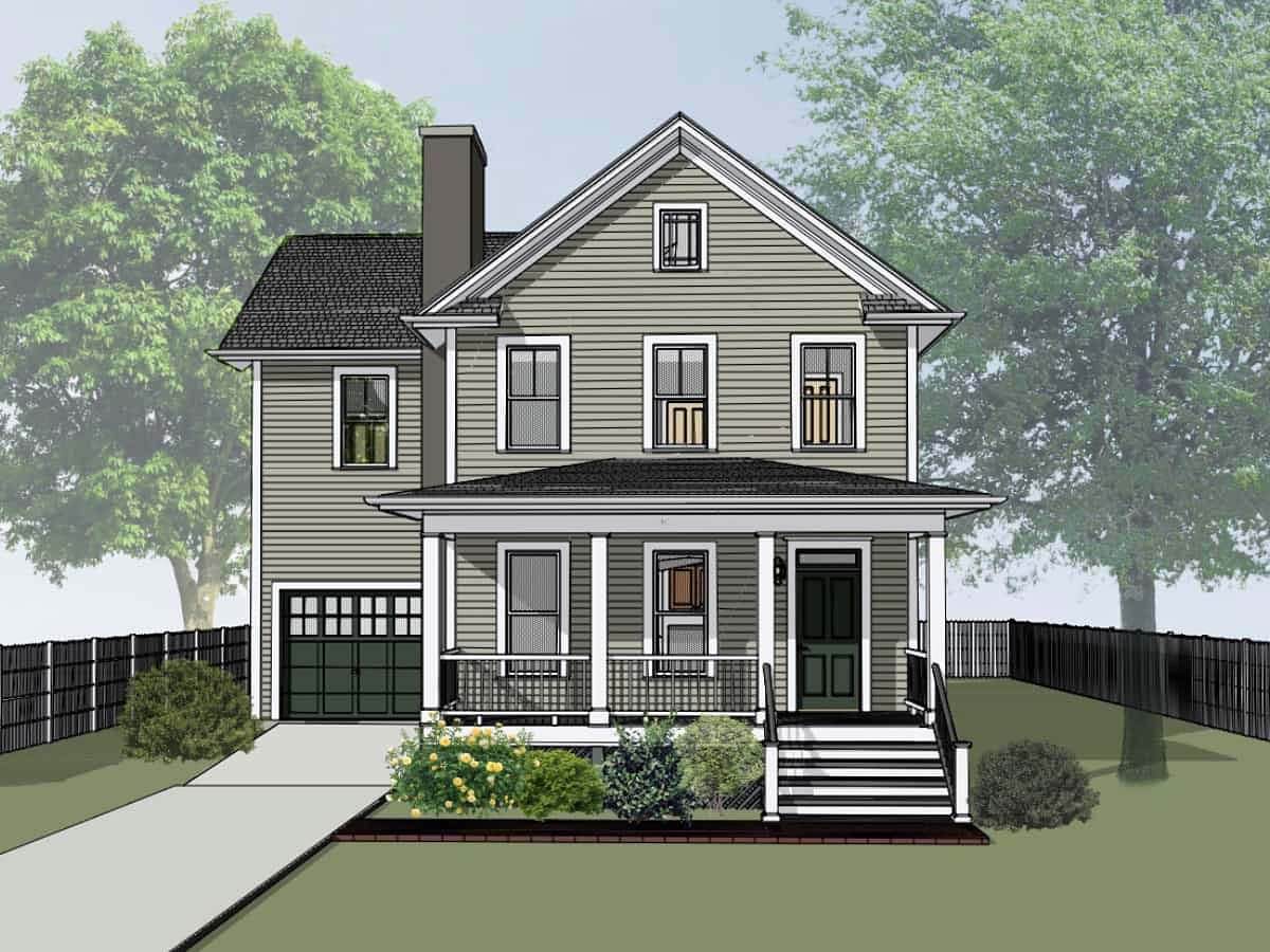 Plan 75579 | Southern Style with 4 Bed, 3 Bath, 1 Car Garage