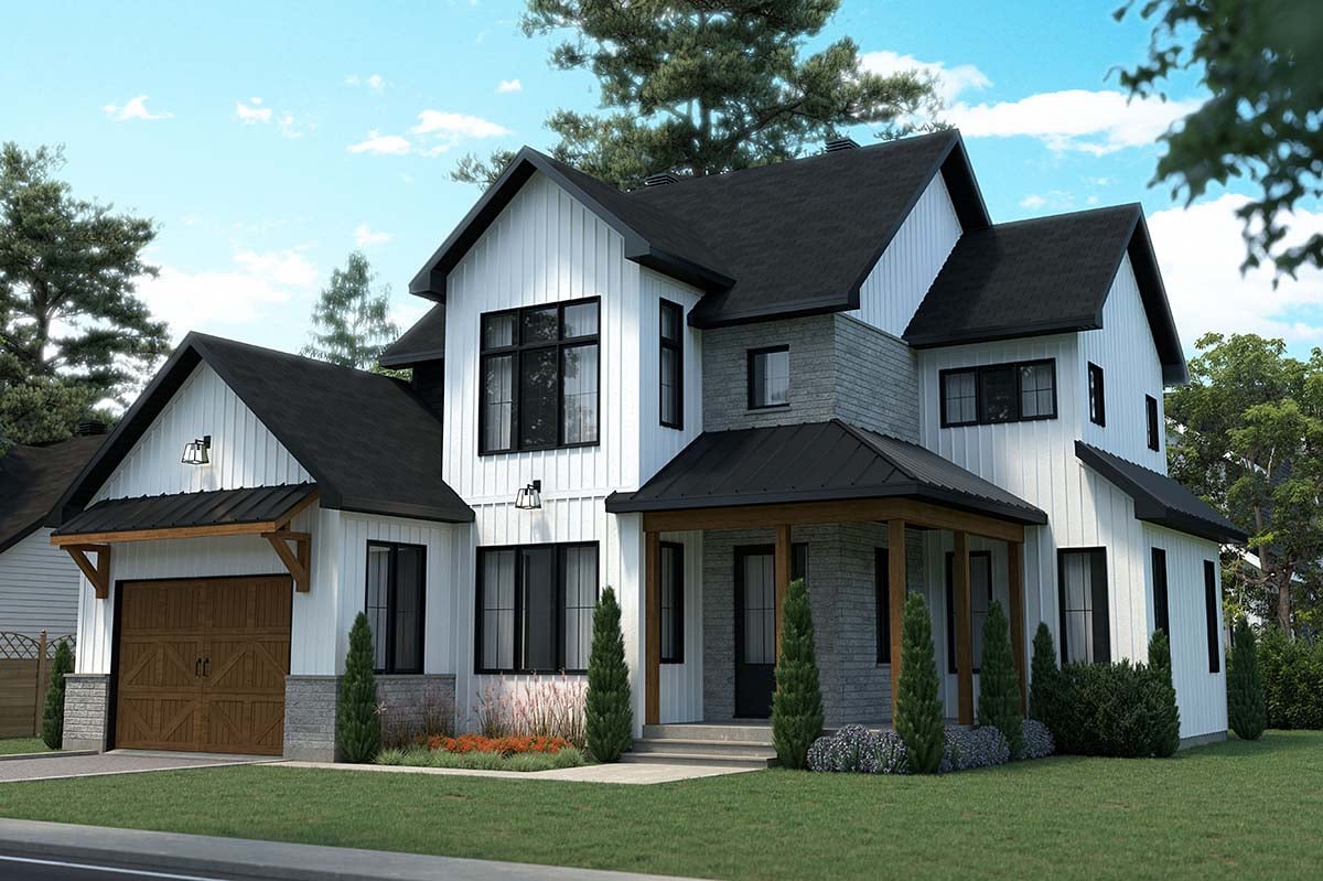 Country, Craftsman, Farmhouse Plan with 1840 Sq. Ft., 3 Bedrooms, 3 Bathrooms, 1 Car Garage Picture 2