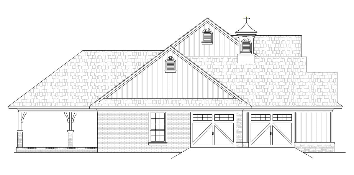 Country Plan with 2006 Sq. Ft., 3 Bedrooms, 3 Bathrooms, 2 Car Garage Picture 3