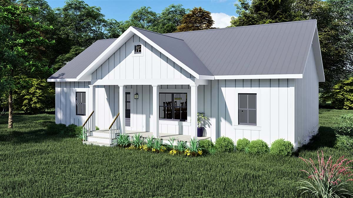 Cottage, Country Plan with 1425 Sq. Ft., 3 Bedrooms, 2 Bathrooms Picture 2