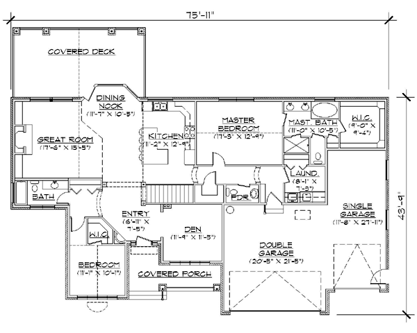 Plan 79738 | Traditional Style with 3 Bed, 4 Bath, 3 Car Garage