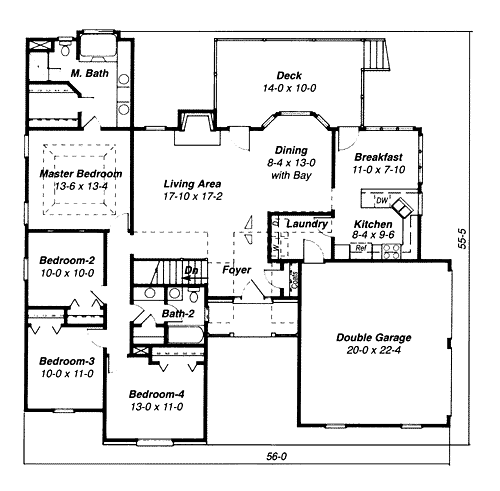 Plan 80151 | Southern Style with 4 Bed, 2 Bath, 2 Car Garage