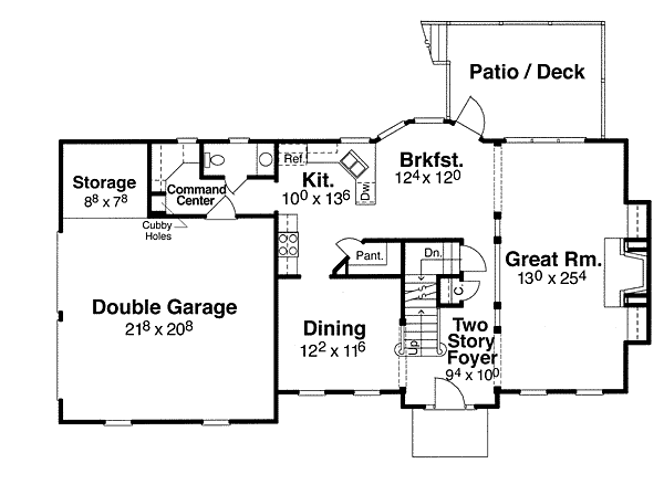 Plan 80209 | Colonial Style with 4 Bed, 3 Bath, 2 Car Garage