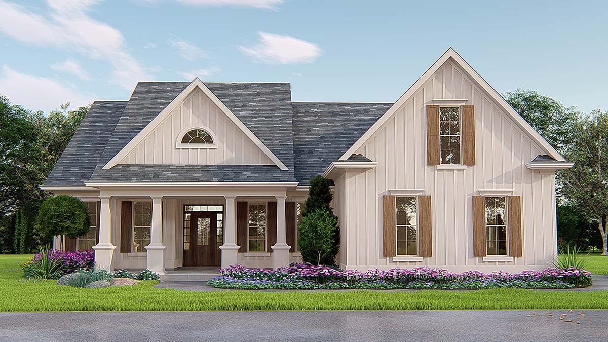 Cottage, Ranch, Traditional Plan with 2001 Sq. Ft., 3 Bedrooms, 2 Bathrooms, 2 Car Garage Elevation