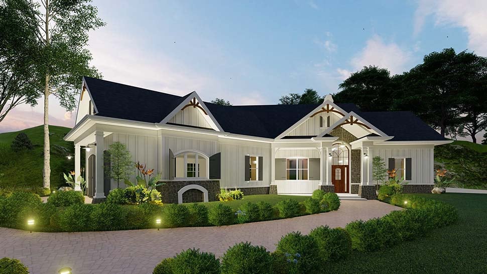 Craftsman, Ranch Plan with 2165 Sq. Ft., 3 Bedrooms, 3 Bathrooms, 2 Car Garage Picture 4