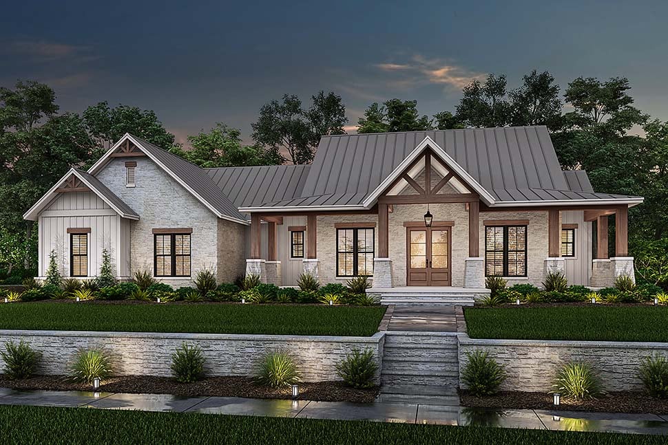 Country, Craftsman, Farmhouse, Traditional Plan with 2454 Sq. Ft., 3 Bedrooms, 3 Bathrooms, 3 Car Garage Picture 5