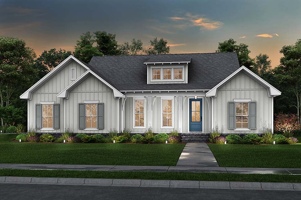 Cottage, Country, Farmhouse Plan with 1697 Sq. Ft., 3 Bedrooms, 2 Bathrooms, 2 Car Garage Picture 5
