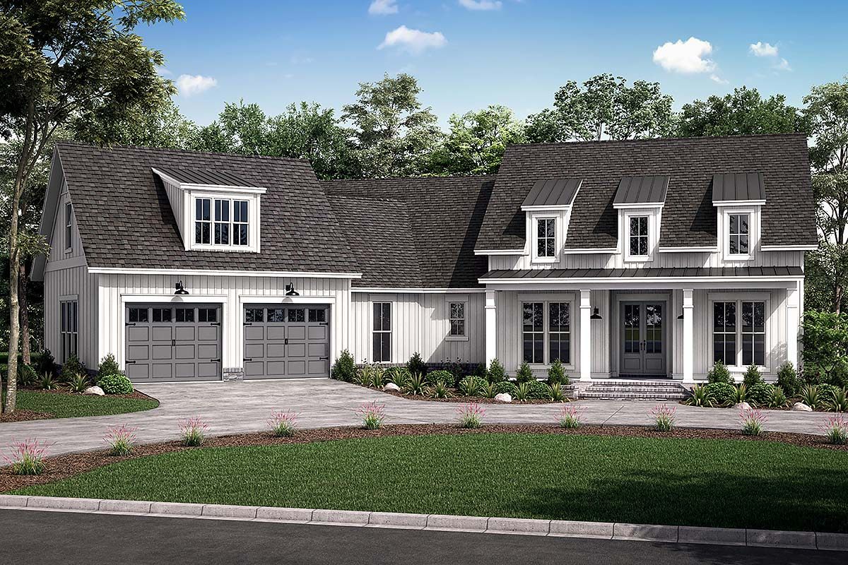 Country, Farmhouse, Traditional Plan with 2301 Sq. Ft., 3 Bedrooms, 3 Bathrooms, 2 Car Garage Elevation