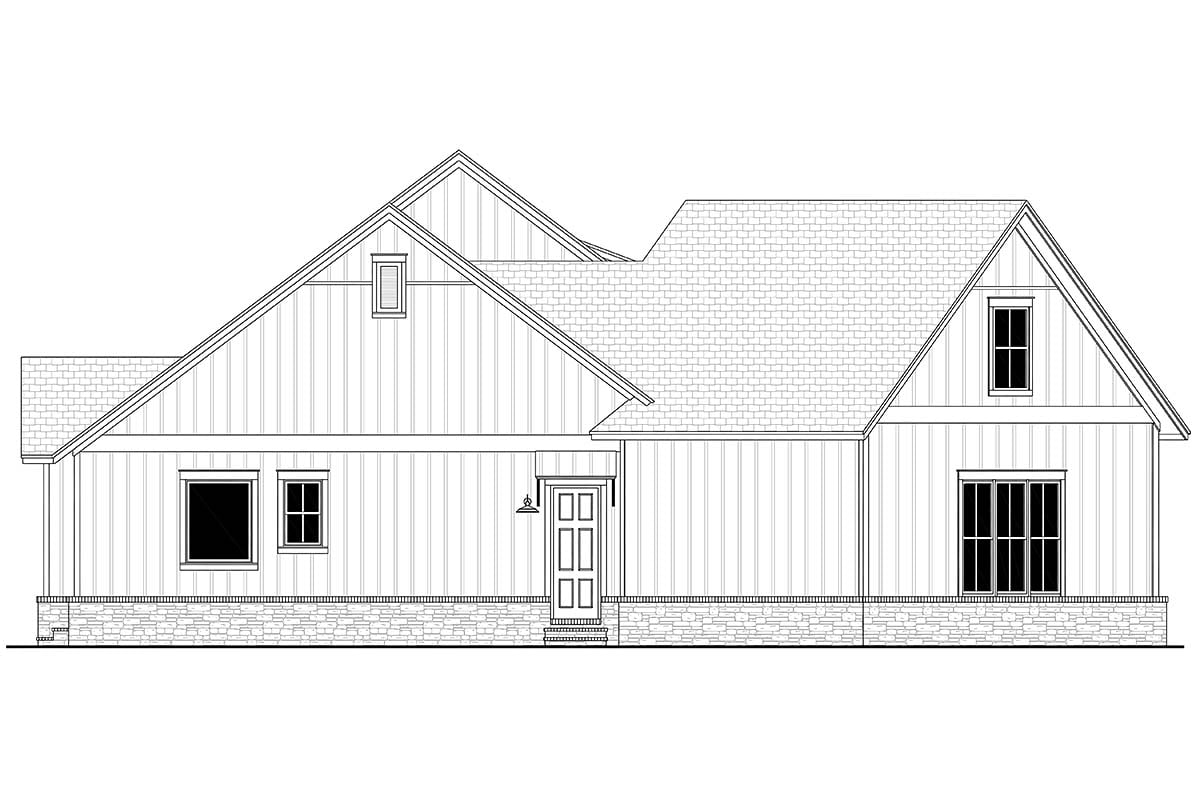Country, Farmhouse, Traditional Plan with 2301 Sq. Ft., 3 Bedrooms, 3 Bathrooms, 2 Car Garage Picture 3