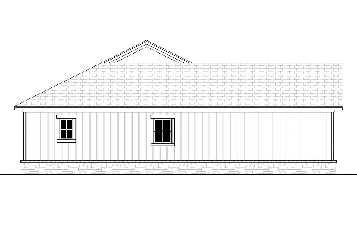 Bungalow, Country, Craftsman, Farmhouse, Ranch Plan with 1599 Sq. Ft., 3 Bedrooms, 3 Bathrooms, 2 Car Garage Picture 3