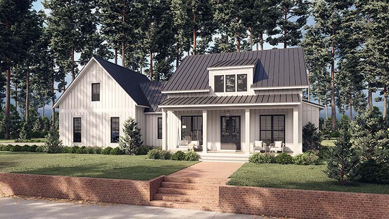 Country, Farmhouse, Traditional Plan with 1448 Sq. Ft., 2 Bedrooms, 2 Bathrooms, 1 Car Garage Picture 6