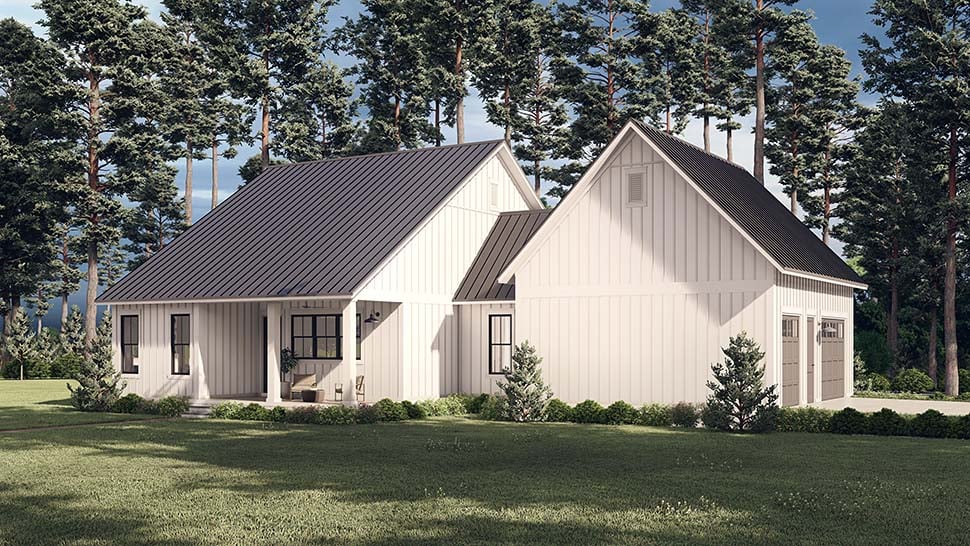 Country, Farmhouse, Traditional Plan with 1448 Sq. Ft., 2 Bedrooms, 2 Bathrooms, 1 Car Garage Picture 9