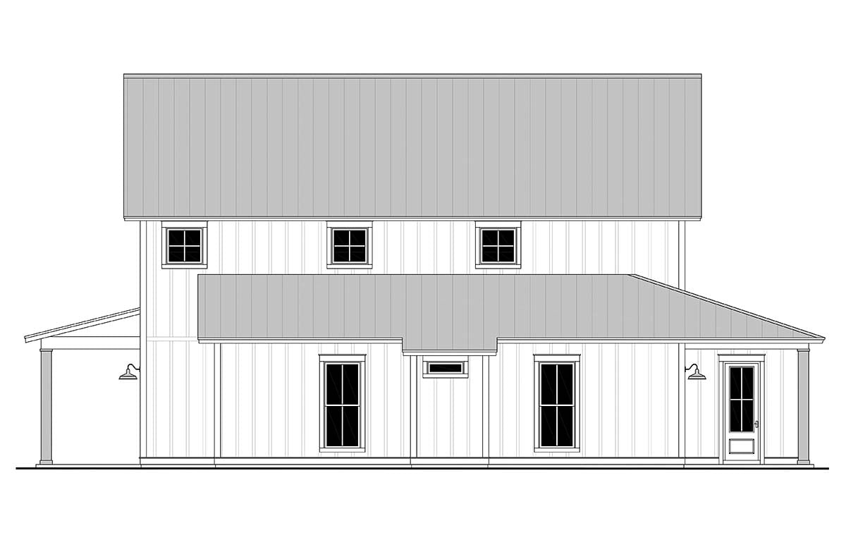 Barndominium, Country, Farmhouse, Traditional Plan with 2992 Sq. Ft., 4 Bedrooms, 4 Bathrooms Picture 2