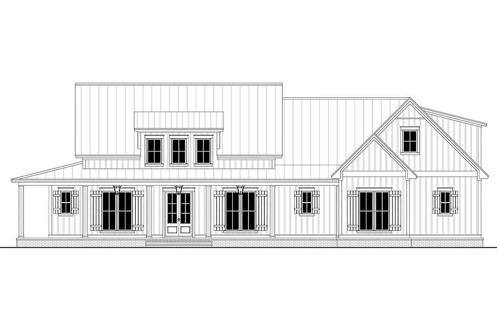 Country, Craftsman, Farmhouse Plan with 2428 Sq. Ft., 3 Bedrooms, 3 Bathrooms, 2 Car Garage Picture 4
