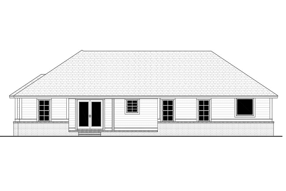 Country, Farmhouse, Traditional Plan with 1459 Sq. Ft., 3 Bedrooms, 2 Bathrooms, 2 Car Garage Picture 5