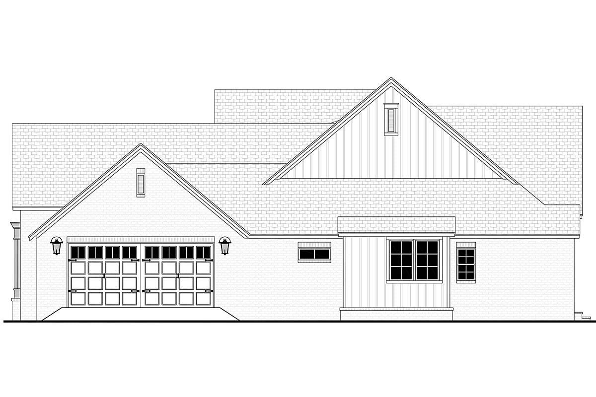 Cottage, European, Farmhouse Plan with 2470 Sq. Ft., 3 Bedrooms, 3 Bathrooms, 2 Car Garage Picture 2