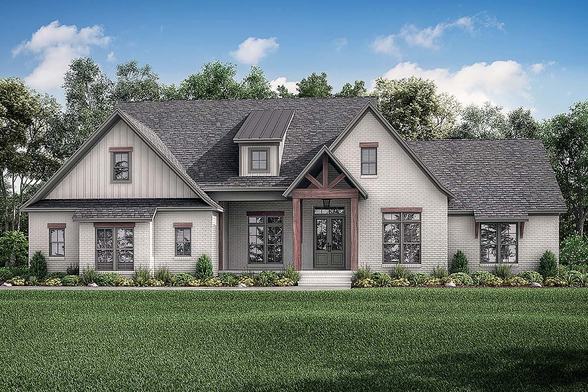 Country, Craftsman, Farmhouse, Traditional Plan with 2985 Sq. Ft., 5 Bedrooms, 4 Bathrooms, 2 Car Garage Elevation