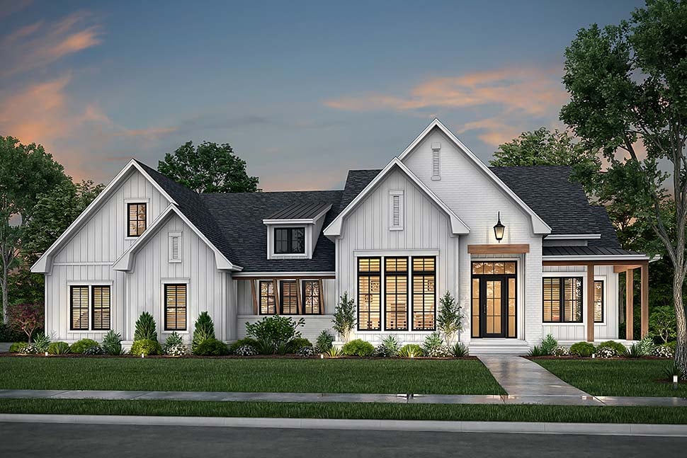 Country, Farmhouse, Southern, Traditional Plan with 2781 Sq. Ft., 3 Bedrooms, 3 Bathrooms, 2 Car Garage Picture 7