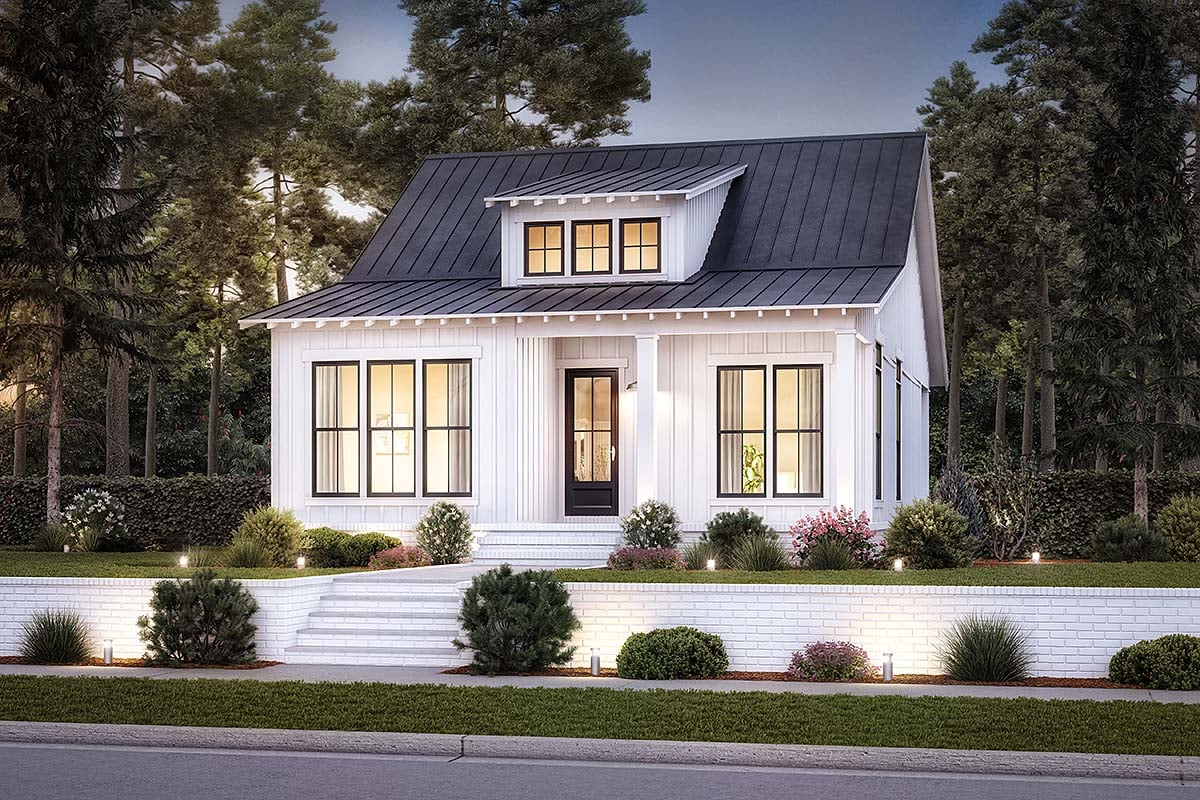 Country, Farmhouse, Traditional Plan with 1064 Sq. Ft., 2 Bedrooms, 2 Bathrooms Elevation