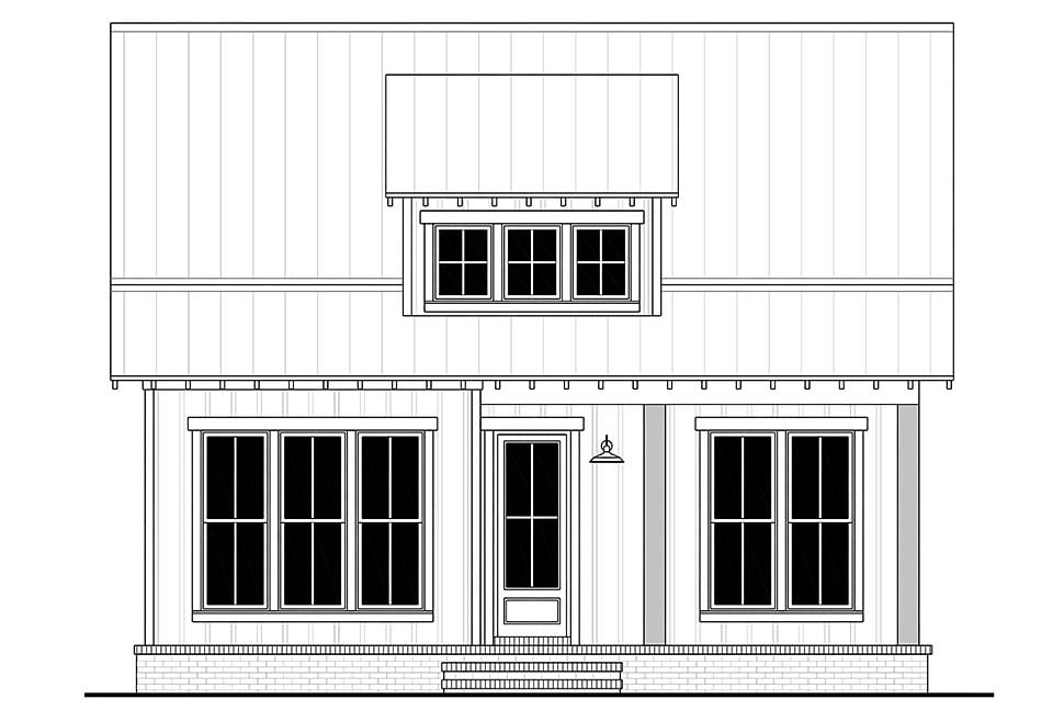 Country, Farmhouse, Traditional Plan with 1064 Sq. Ft., 2 Bedrooms, 2 Bathrooms Picture 4