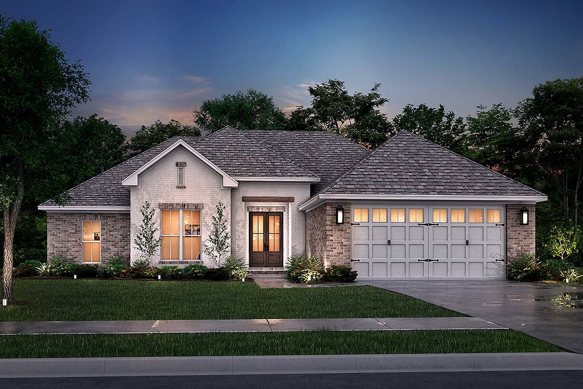 Country, Traditional Plan with 1999 Sq. Ft., 4 Bedrooms, 3 Bathrooms, 2 Car Garage Elevation