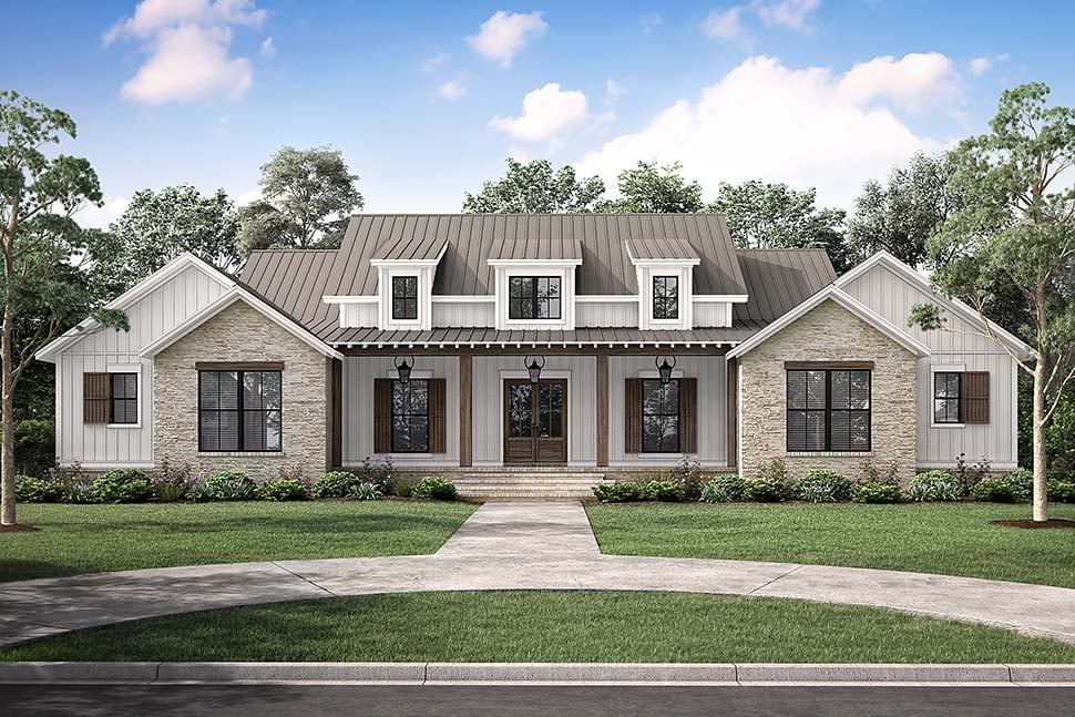 Farmhouse, Traditional Plan with 2977 Sq. Ft., 4 Bedrooms, 4 Bathrooms, 2 Car Garage Picture 5