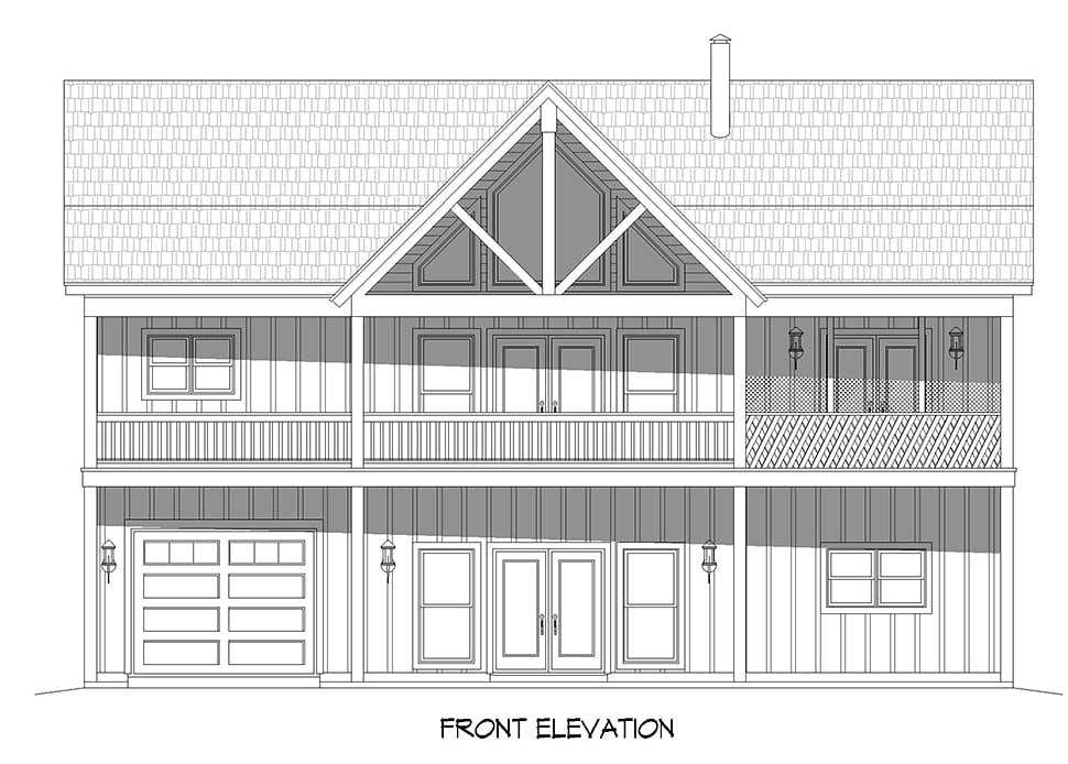 Country, Farmhouse, Ranch, Traditional Plan with 1500 Sq. Ft., 2 Bedrooms, 2 Bathrooms, 1 Car Garage Picture 4