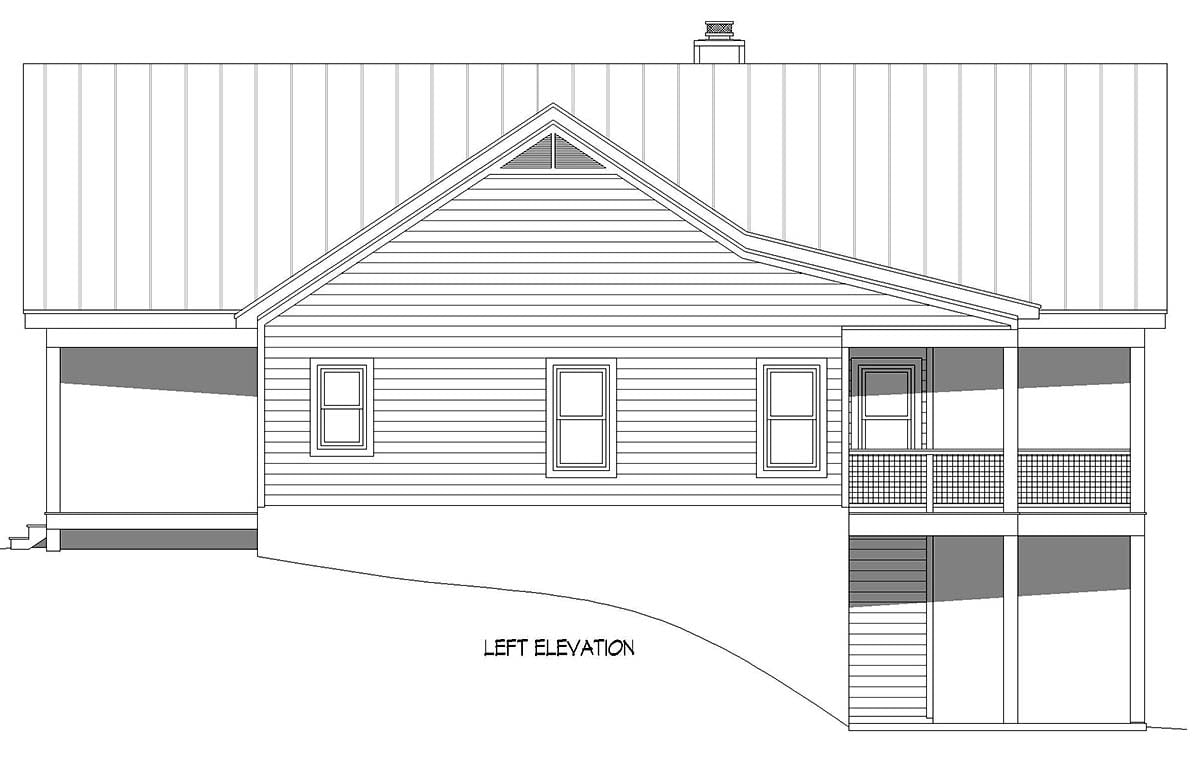 Bungalow, Country, Craftsman, Prairie Style, Ranch, Traditional Plan with 1485 Sq. Ft., 2 Bedrooms, 2 Bathrooms Picture 3