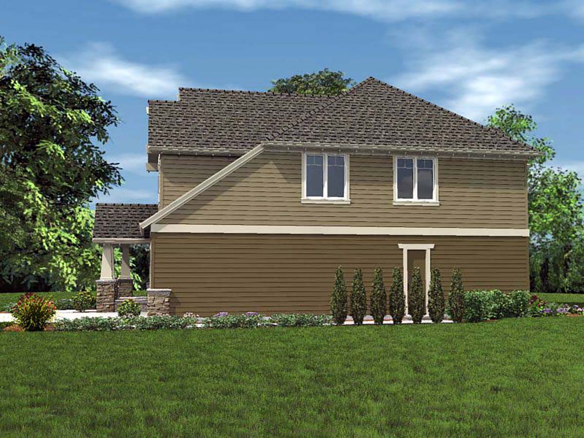 Cottage, Craftsman Plan with 2577 Sq. Ft., 4 Bedrooms, 3 Bathrooms, 2 Car Garage Picture 2