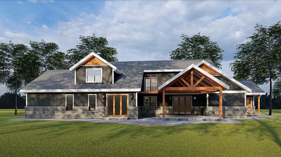 Craftsman, Traditional Plan with 4081 Sq. Ft., 4 Bedrooms, 4 Bathrooms, 4 Car Garage Picture 11