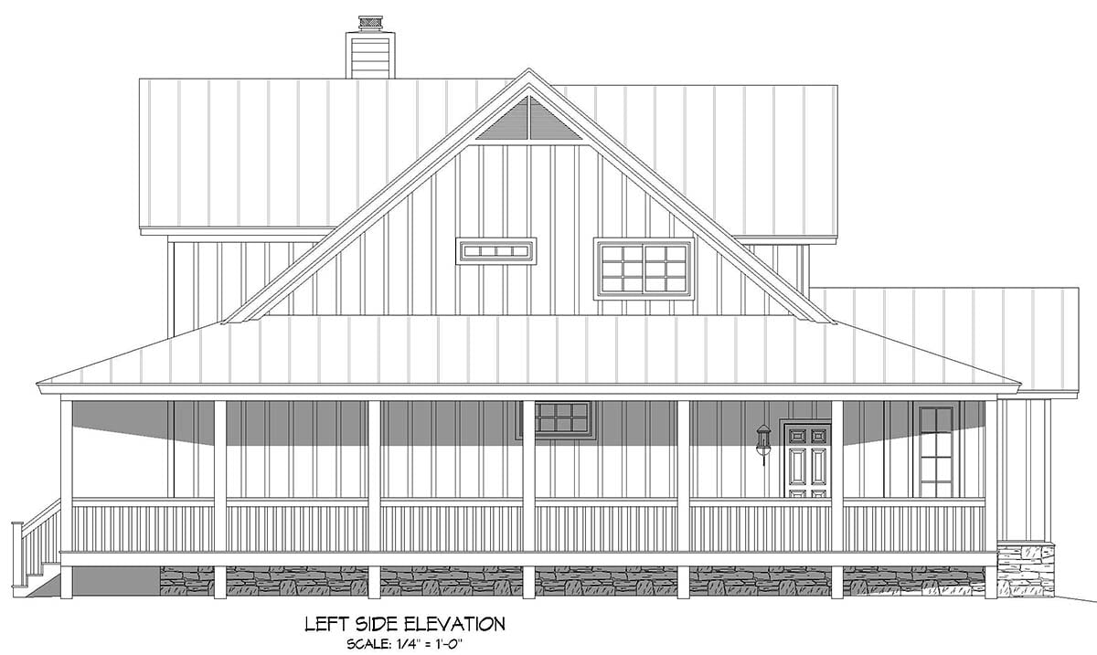 Country, Farmhouse, Prairie Style, Ranch, Traditional Plan with 2500 Sq. Ft., 3 Bedrooms, 3 Bathrooms Picture 3
